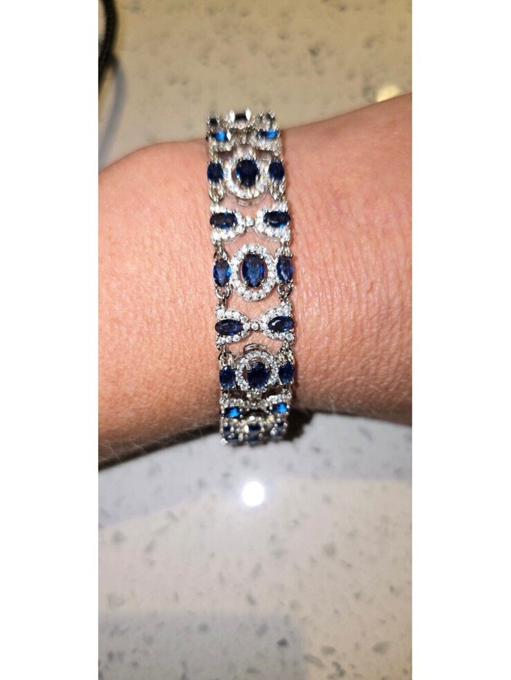 Natural Sapphire Bracelet w/extender up to 8"